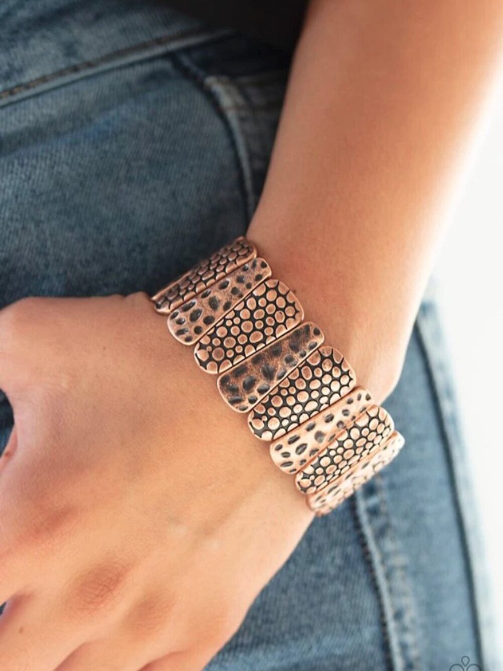 Paparazzi Jewelry Accessories - Texture Takedown - Copper Bracelet - Vintage